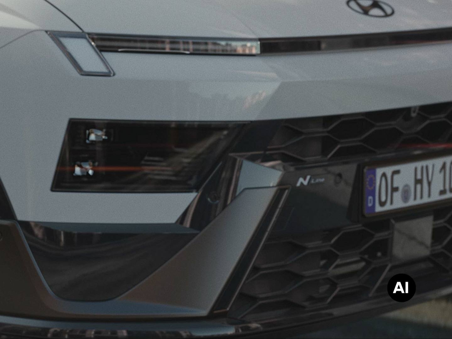 Detailní pohled zepředu na exteriér modelu Hyundai BAYON N Line.